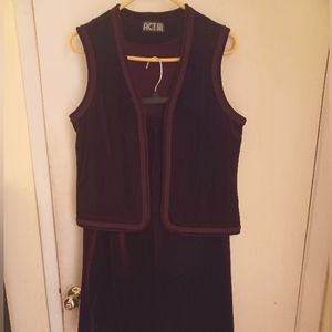 Burgundy velvet skirt/vest